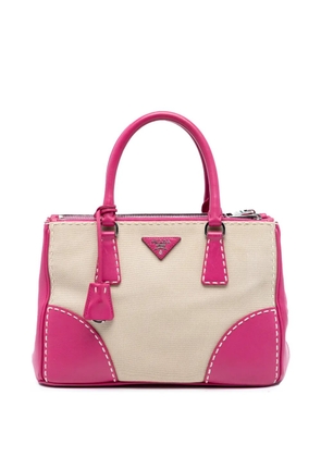 Prada Pre-Owned 2000-2025 Small Canvas and City Calf Hand Stitched Galleria Double Zip satchel - Brown