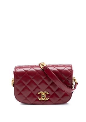 CHANEL Pre-Owned 2021-2025 Mini Shiny Calfskin My Sweet CC Flap crossbody bag - Red