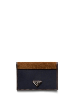 Prada triangle-logo card holder - Blue