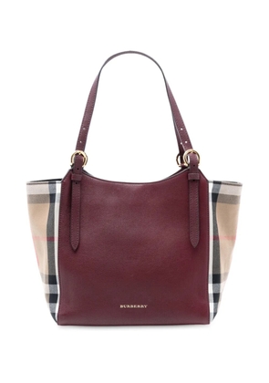 Burberry Pre-Owned 2000-2017 Grained Calfskin and House Check Canvas Canterbury tote bag - Purple