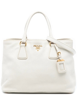 Prada Pre-Owned 2013-2025 Vitello Daino Open Convertible Tote satchel - White
