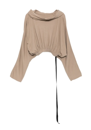 Rick Owens DRKSHDW cropped hoodie - Brown