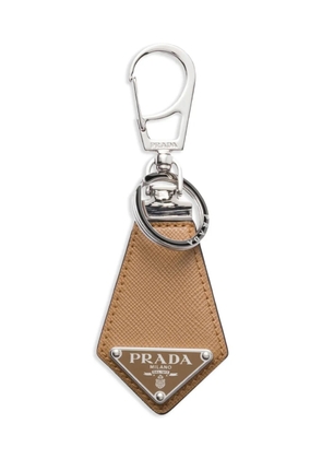 Prada Saffiano-leather keyring - Brown