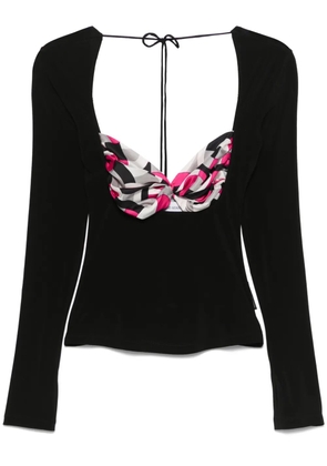 Marine Serre scarf-detailing blouse - Black