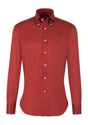 Fray button-down piqué shirt - Red