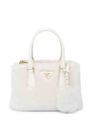 Prada Galleria shearling mini bag - White