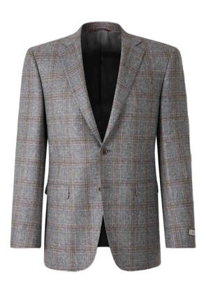 Canali checked single-breasted blazer - Grey