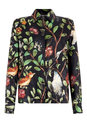 Roberto Cavalli shrub floral-print shirt - Black
