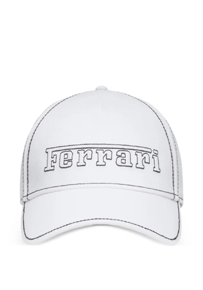 Ferrari logo-embroidered baseball cap - White
