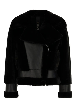 Blancha leather shearling jacket - Black