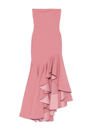 Solace London ruffled asymmetric dress - Pink