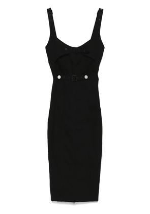 Mugler panelled denim midi dress - Black