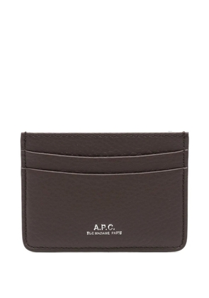 A.P.C. logo-plaque cardholder - Brown