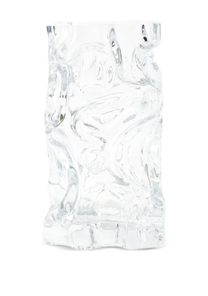 POLSPOTTEN Ice sculptural glass vase (29cm x 16cm x 15cm) - White