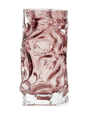 POLSPOTTEN Ice sculptural glass vase (29cm x 16cm x 15cm) - Pink