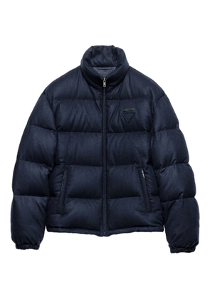 Prada cashmere quilted down jacket - Blue