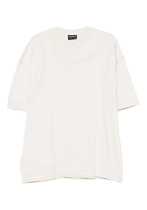 MADFRENZY double-layered cotton T-shirt - Neutrals