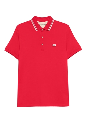 Valentino Garavani striped-collar polo shirt - Red
