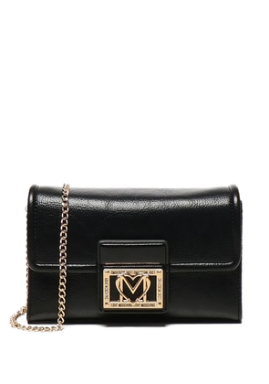 Love Moschino logo-plaque chain shoulder bag - Black