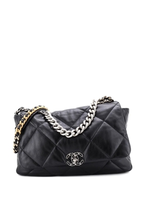 CHANEL Pre-Owned 19 Flap Bag Quilted Leather Maxi crossbody bag - Black