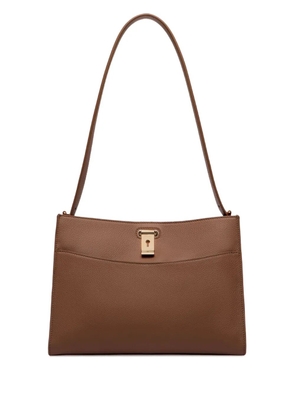 Bally Lock Me leather shoulder bag - Brown
