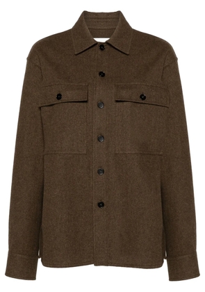 Jil Sander + felted wool overshirt - Green