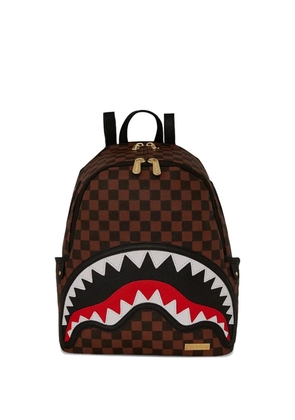 Sprayground shark-tooth check-print backpack - Brown