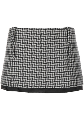 Miu Miu houndstooth-pattern virgin-wool miniskirt - Grey
