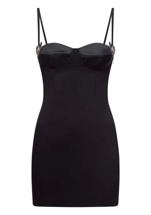 AREA heart-motif twill mini dress - Black