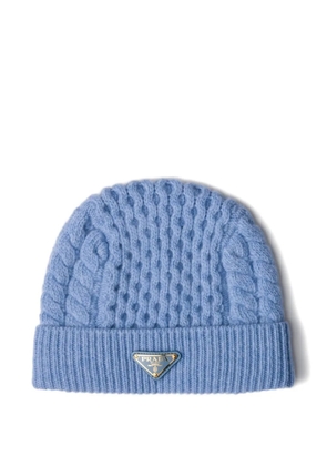 Prada cable-knit beanie - Blue
