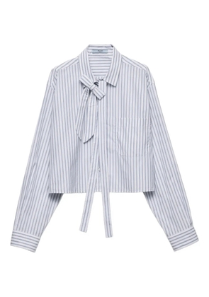 Prada striped tie-neck shirt - Blue