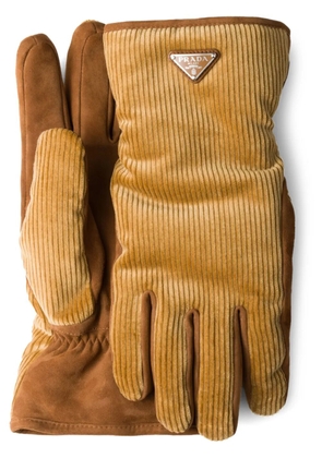 Prada corduroy gloves - Neutrals