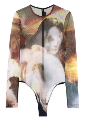 Mugler Sunset Sees sheer bodysuit - Green