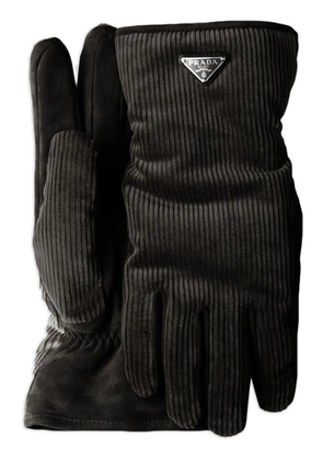 Prada corduroy gloves - Black
