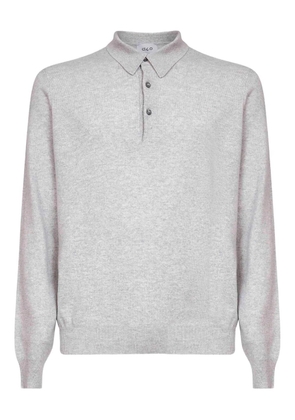 D4.0 three-button ribbed polo shirt - Grey