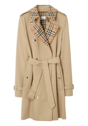 Burberry Vintage Check-trim short trench coat - Neutrals