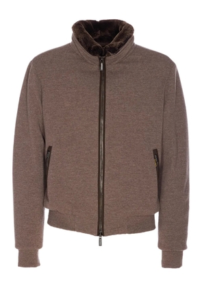 Moorer Bellati shearling-collar padded jacket - Brown