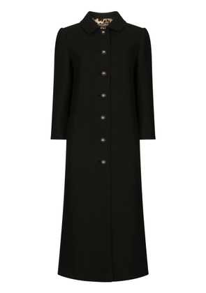 Dolce & Gabbana logo-button single-breasted coat - Black