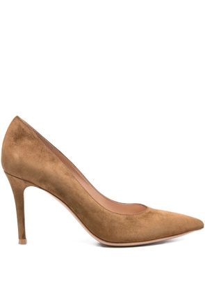 Gianvito Rossi 85mm pointed-toe stiletto pumps - Brown