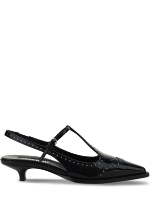 Miu Miu leather brogue pumps - Black