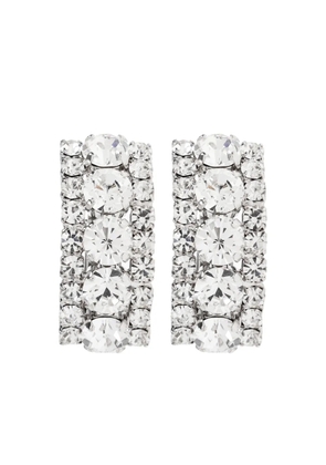 Alessandra Rich crystal-embellished rectangular earrings - Silver