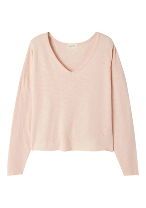 American Vintage Sonoma long-sleeve V-neck T-shirt - Pink