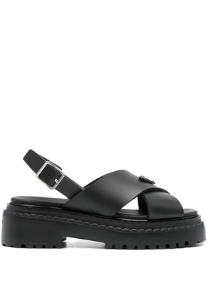 Prada 40mm cross-strap platform sandals - Black