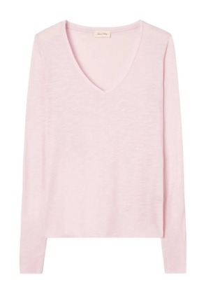 American Vintage Jacksonville long-sleeve V-neck T-shirt - Pink