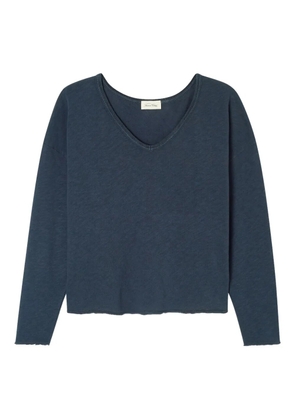 American Vintage Sonoma long-sleeve v-neck top - Blue