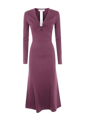 TWINSET ring-detail long-sleeve dress - Purple