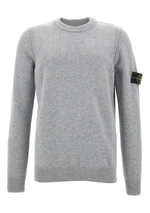 Stone Island crew-neck logo-badge sweater - Grey