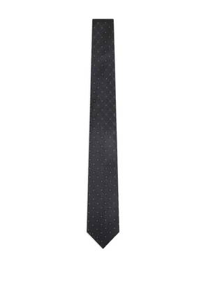 Giorgio Armani monogram-jacquard silk tie - Black