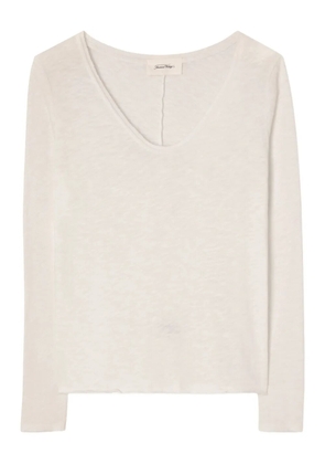 American Vintage Sonoma long-sleeves v-neck T-shirt - White