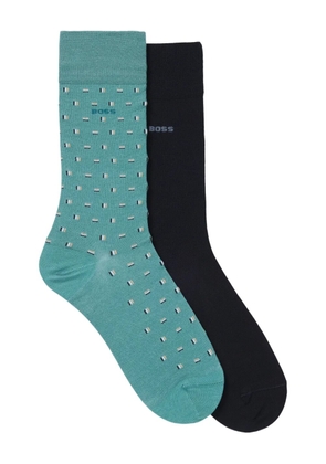 BOSS logo-intarsia socks (pack of two) - Blue